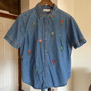 Embroidered Denim Shirt
